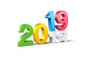 Colorful 2019 New Year beginning symbol