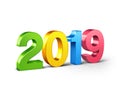 Colorful 2019 New Year date number