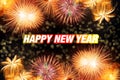 New Year with Colorful fireworks Royalty Free Stock Photo