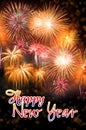 New Year with Colorful fireworks Royalty Free Stock Photo