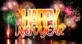 New Year with Colorful fireworks Royalty Free Stock Photo