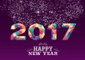 New Year 2017 colorful low poly card design