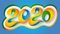 2020 New Year colour banner paper cut art