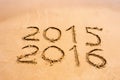 New Year 2016 is coming concept - inscription 2015 and 2016 on a Royalty Free Stock Photo