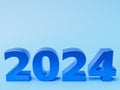 2024 new year concept. Empty space for text on a clean background. Celebrate the future