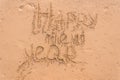 New Year 2019 is a concept - the inscription 2019 on a sandy beach