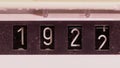 New year 1922 numbers change on a mechanical counter