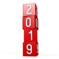 2019 New Year concept - red cubes Royalty Free Stock Photo