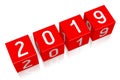 2019 New Year concept - red cubes Royalty Free Stock Photo