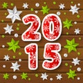 New Year 2015 concept with starry decorations Royalty Free Stock Photo