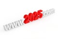 2025 New Year Concept. WWW 2025 Com Site Name. 3d Rendering Royalty Free Stock Photo