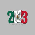 New Year with country flag Mexico Royalty Free Stock Photo