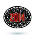 2014 new year Cowboy belt buckle design Royalty Free Stock Photo