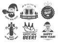 New year craft beer logos and badges.