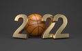 New Year 2022 Creative Design Concept with Basketball