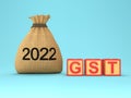 New Year 2022 Creative Design Concept with GST Royalty Free Stock Photo