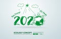 2020 new year in creative drawing environmental and eco-friendly Royalty Free Stock Photo