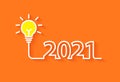 2021 new year creativity lightbulb inspiration ideas concept