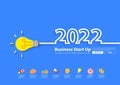 2022 new year creativity lightbulb inspiration ideas concept