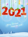 New Year 2021 of crumpled paper as christmas decoration Royalty Free Stock Photo