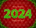 New Year 2024 of crumpled paper pinned pin