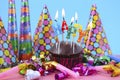 New Year Cupcake with Party Decorations. Royalty Free Stock Photo