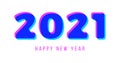 2022 new year. 3d Stylish greeting card vector illustration on white background. Happy New Year 2022. Trendy geometric font