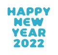 2022 new year. 3d Stylish greeting card vector illustration on white background. Happy New Year 2022. Trendy geometric font
