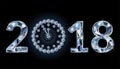 New 2018 year with diamond clock, banner Royalty Free Stock Photo