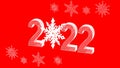 New year 2022 3DIllustration on red background Royalty Free Stock Photo