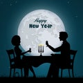 New Year dinner candlelight Royalty Free Stock Photo