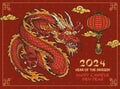 New year dragon colorful flyer