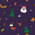 new year drawings icons, set of festive graphics. Christmas design elements