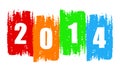 New year 2014 in drawn colorful banner Royalty Free Stock Photo