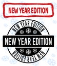 New Year Edition Scratched and Clean Stamp Seals for New Year Royalty Free Stock Photo