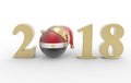 New year 2018 with egypt flag 3d Royalty Free Stock Photo