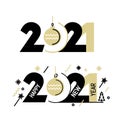 New Year emblem 2021 number design