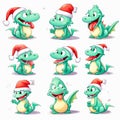 New year emoji of funny dragon. Cartoon style, New Year, Christmas.