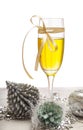 New year eve champagne glass decorations Royalty Free Stock Photo