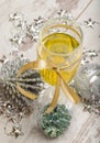 New year eve champagne glass decorations Royalty Free Stock Photo