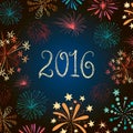 New year eve fireworks 2016 Royalty Free Stock Photo