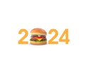 The new year 2024, Eve number 2024 with a Burger logo