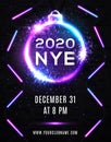 2020 New Year Eve Party Celebration Poster Design. Royalty Free Stock Photo