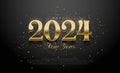 New year event design 2024. With luxurious and elegant gold numbers. Premium vector design for banners, posters, newsletters and