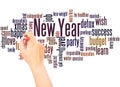 New Year expectations word cloud hand writing concept Royalty Free Stock Photo