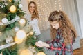 new year family gifts joy christmas tree Royalty Free Stock Photo