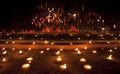 New year festival, Buddhist monk fire candles to t Royalty Free Stock Photo