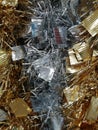 New Year festive tinsel gold and silver Royalty Free Stock Photo