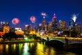New year firework show in melbourne, australia Royalty Free Stock Photo