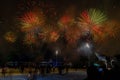 new year fireworks in abudhabi 01 Royalty Free Stock Photo